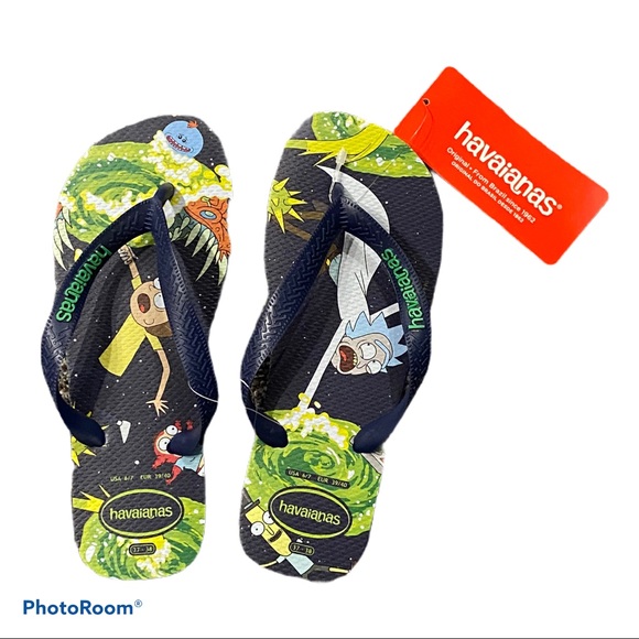 rick and morty flip flops